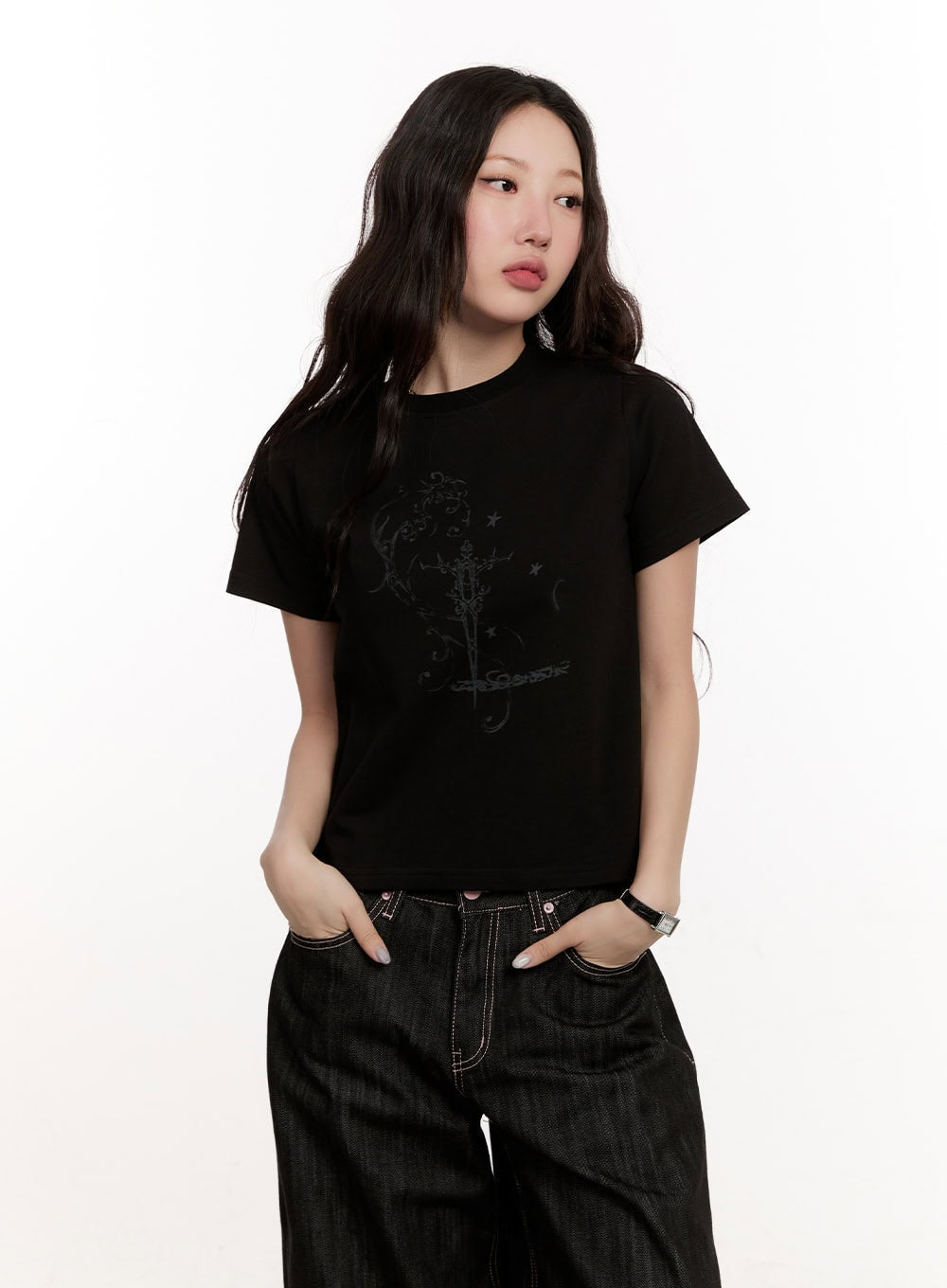 Casual Graphic Crop Tee CM510