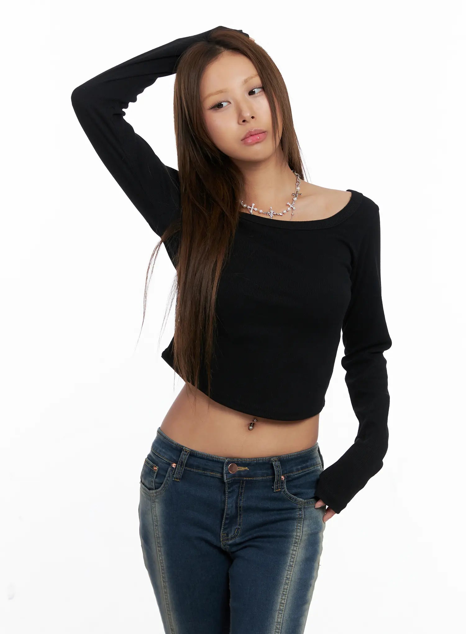 Ribbed Square Neck Crop Top CS522