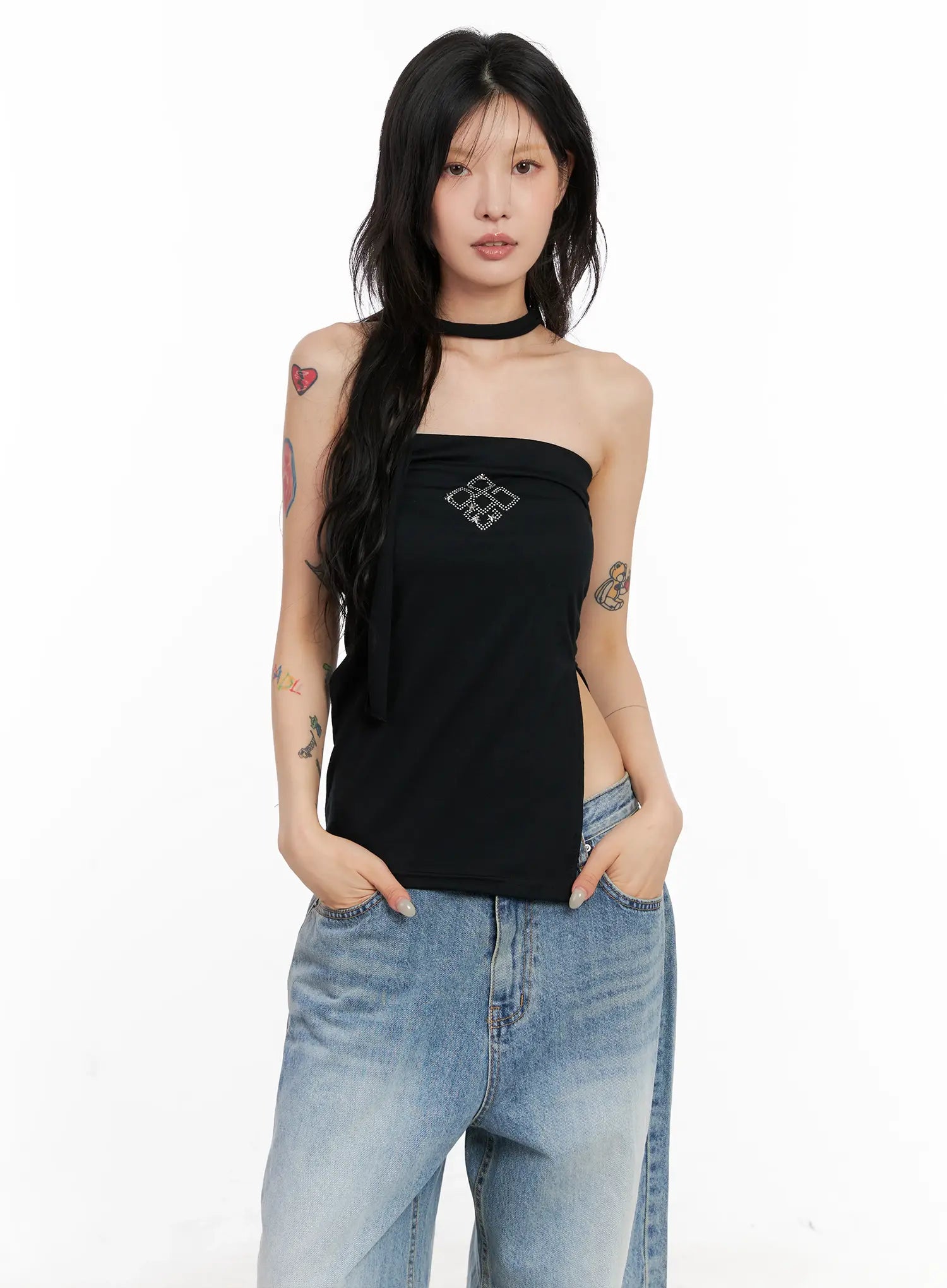 Studded Tube Top + Scarf Set CL528