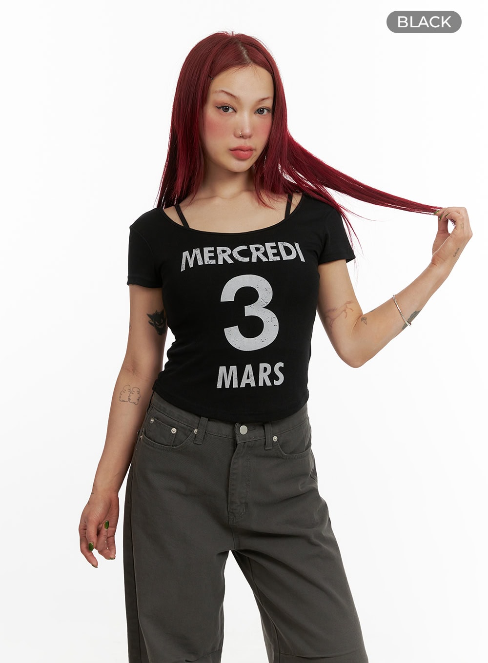 Graphic Cotton Crop Tee CY430