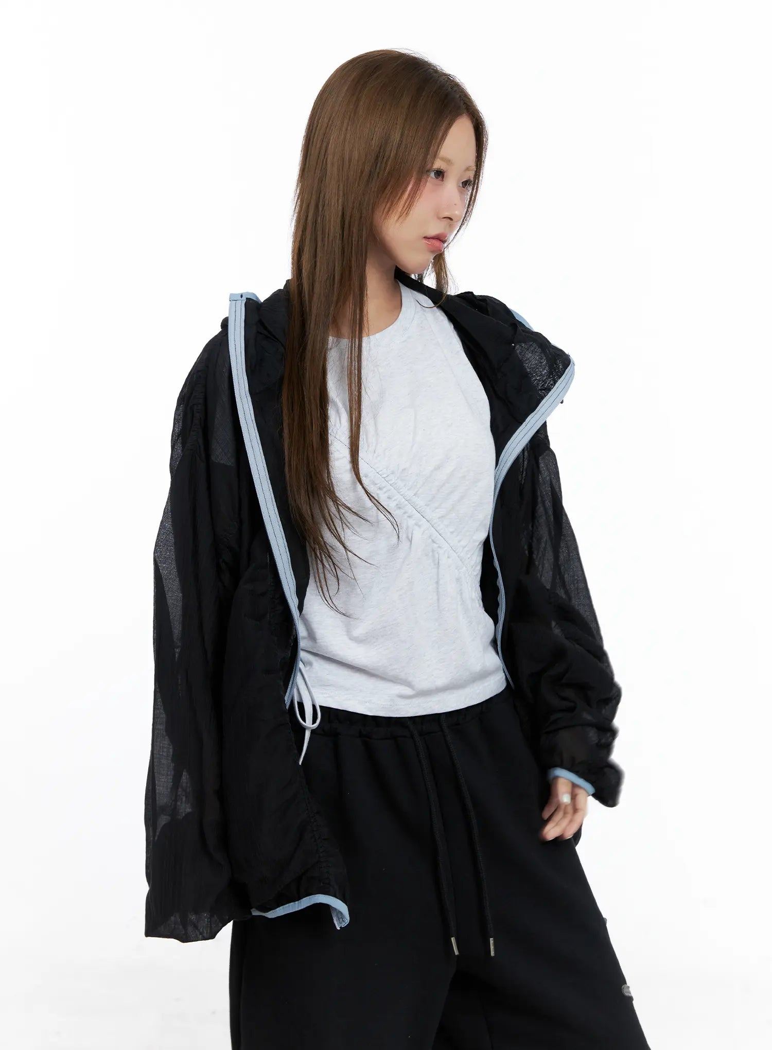 Oversized Ruched Windbreaker CL511