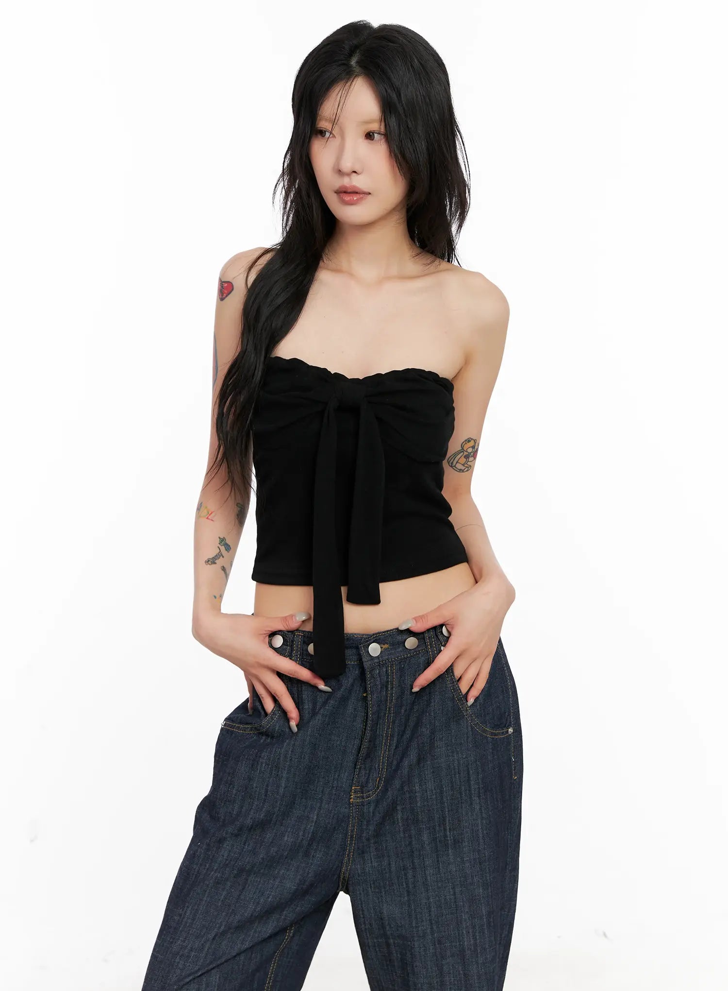 Ribbon-Tie Tube Top CL528