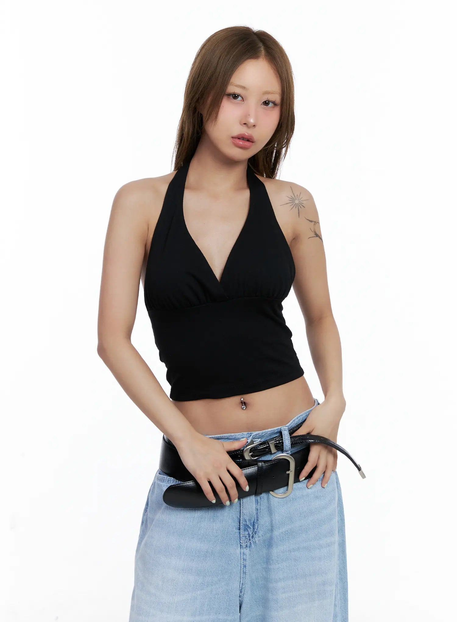 Trendy V-Neck Halter Top CL510
