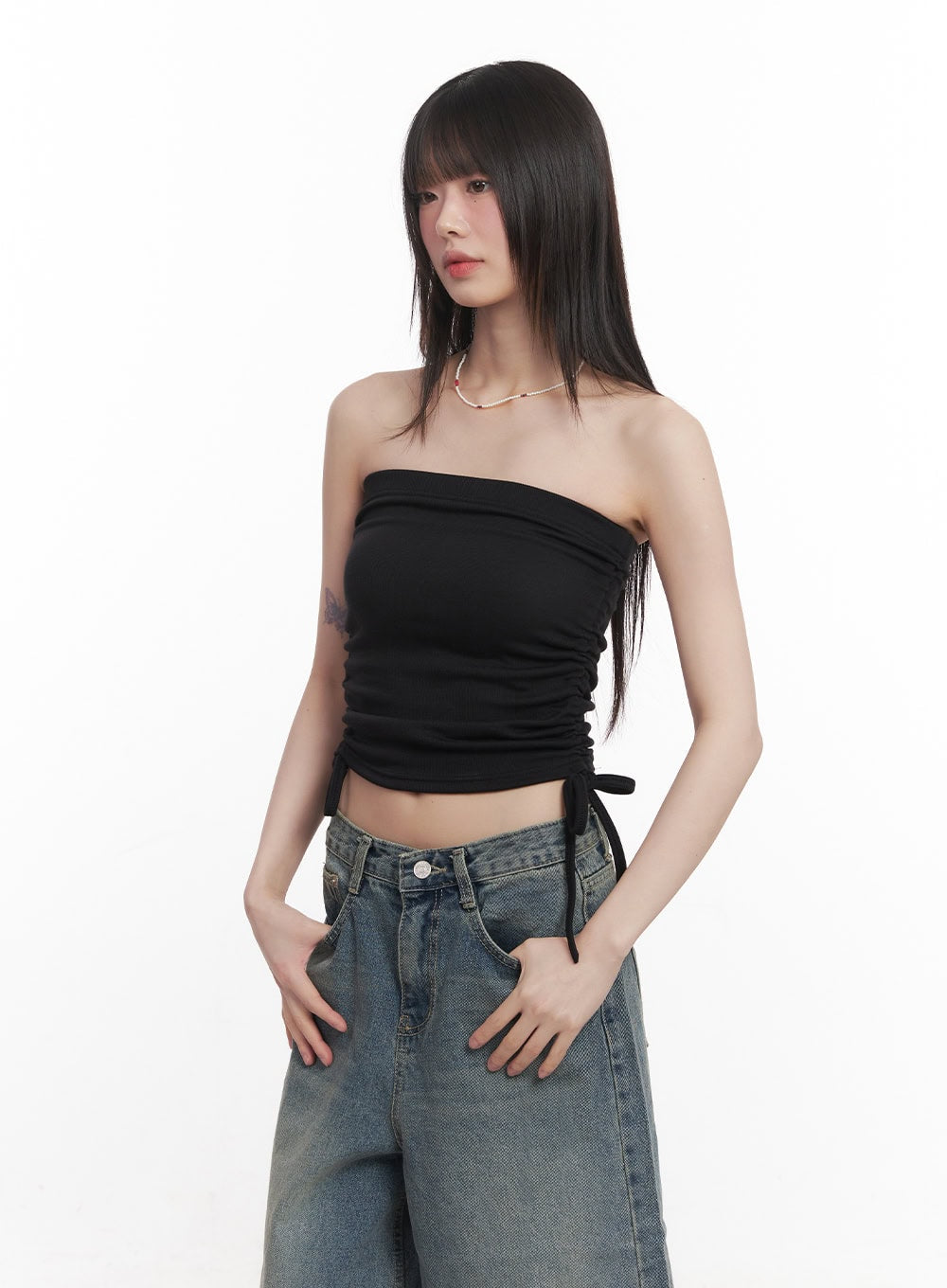 Side Ruched Tube Top CM520