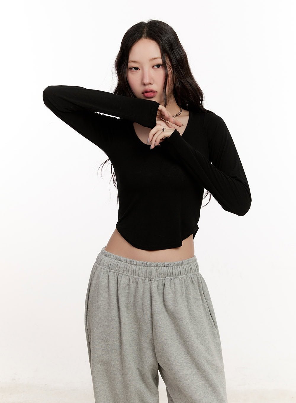 Essential Cropped Long Sleeve Top CM507