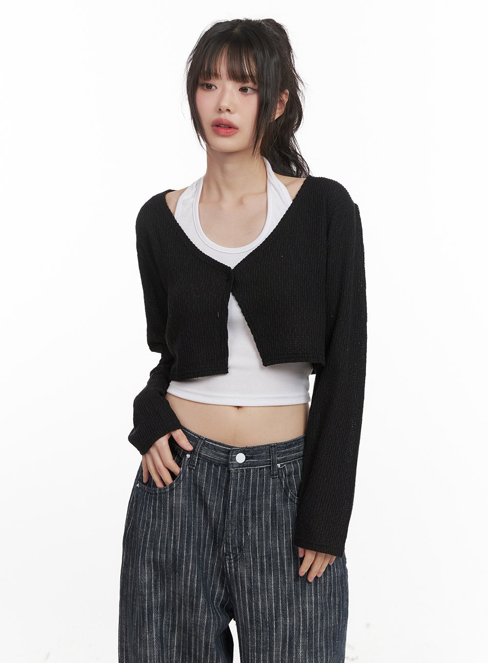Cropped Knitted Cardigan CJ528