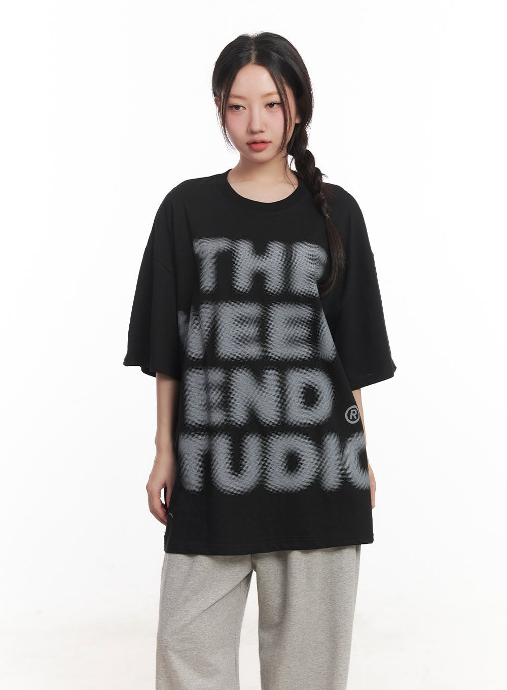 Blur Graphic Oversize T-Shirt CA529
