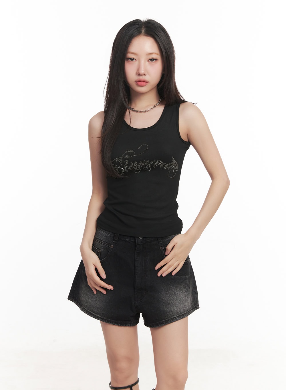 Sequin Graphic Tank Top CA529