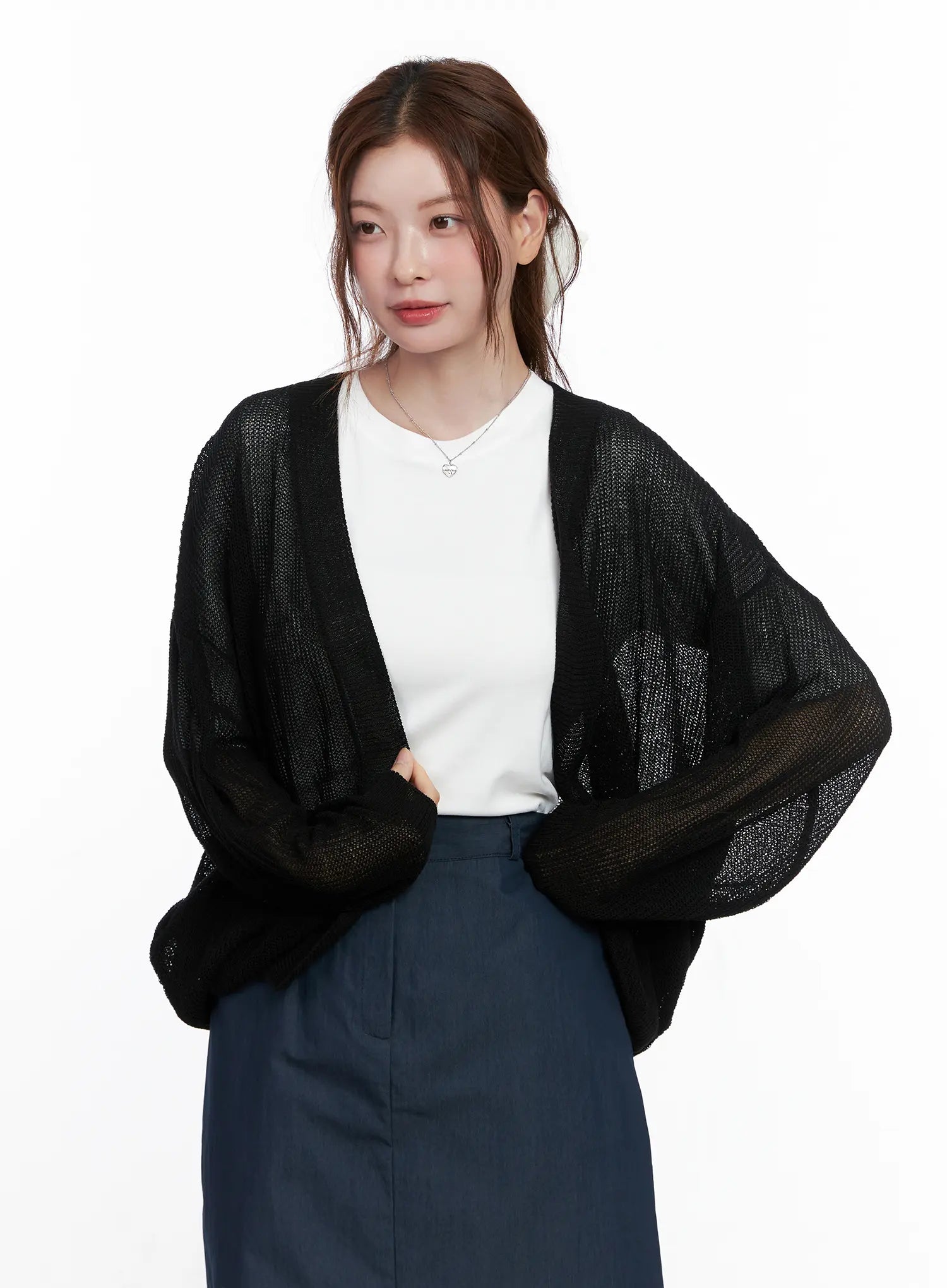 Sheer Loose-Fit Cardigan CG521