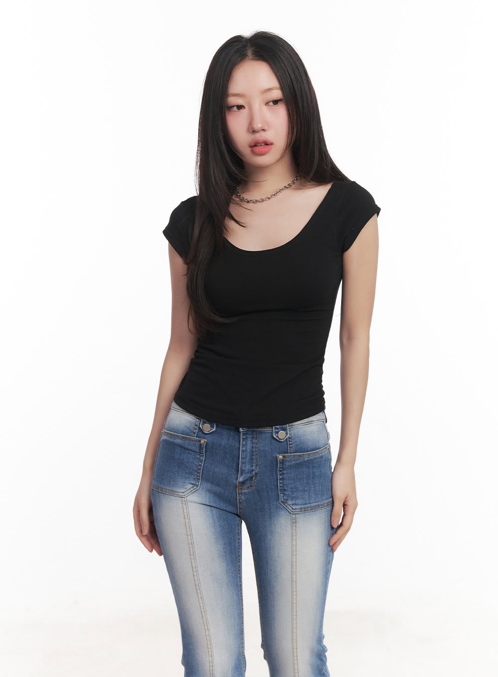 Essential Slim U-Neck Crop Top CA530