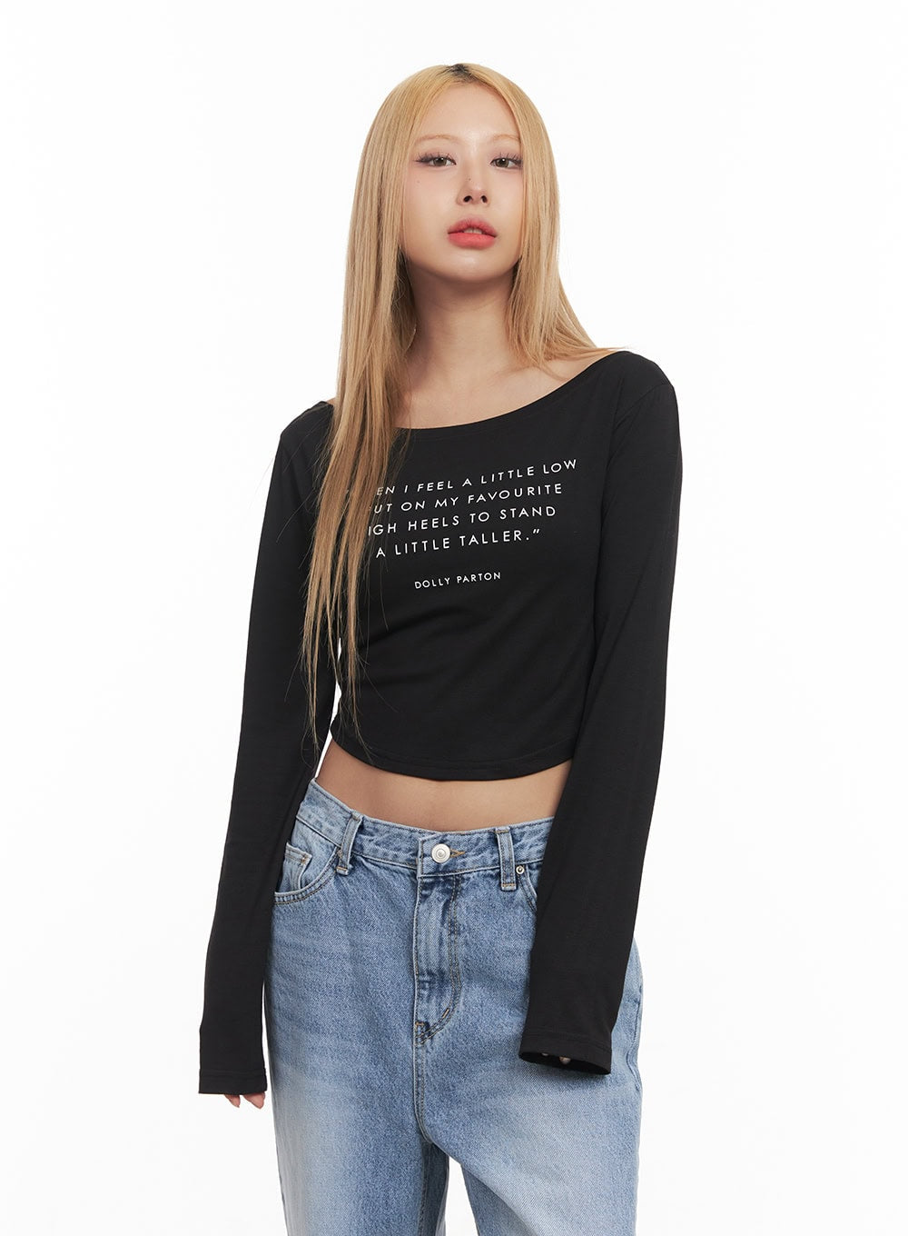 Casual Long-Sleeve Crop Top CM506