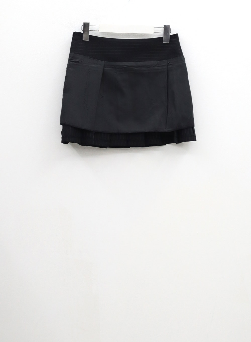 Stripe Pattern Pleated Mini Skirt CM310