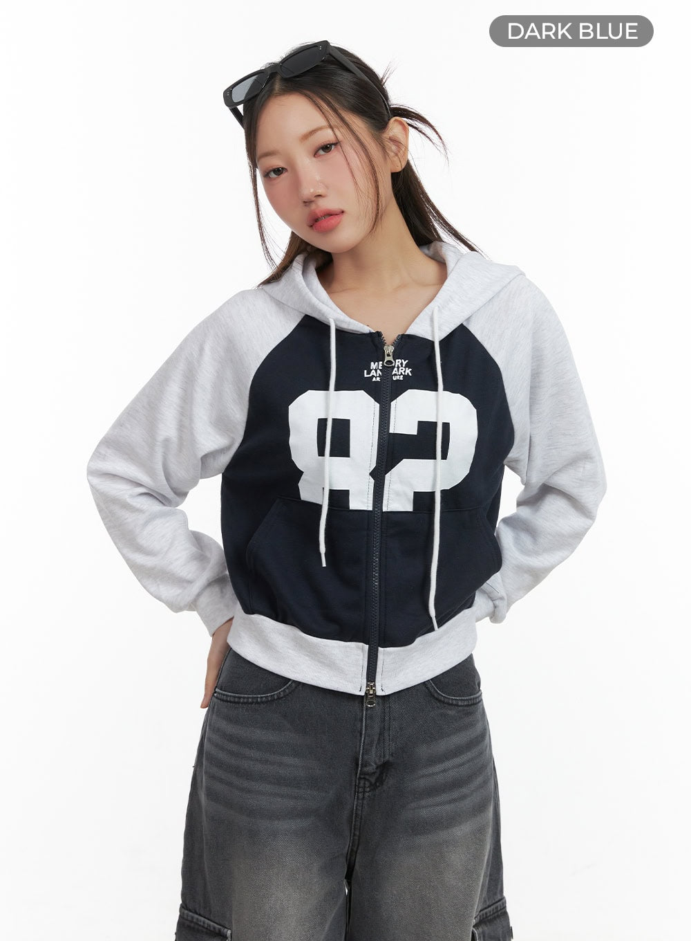 Lettered Zip Up Hoodie CO417
