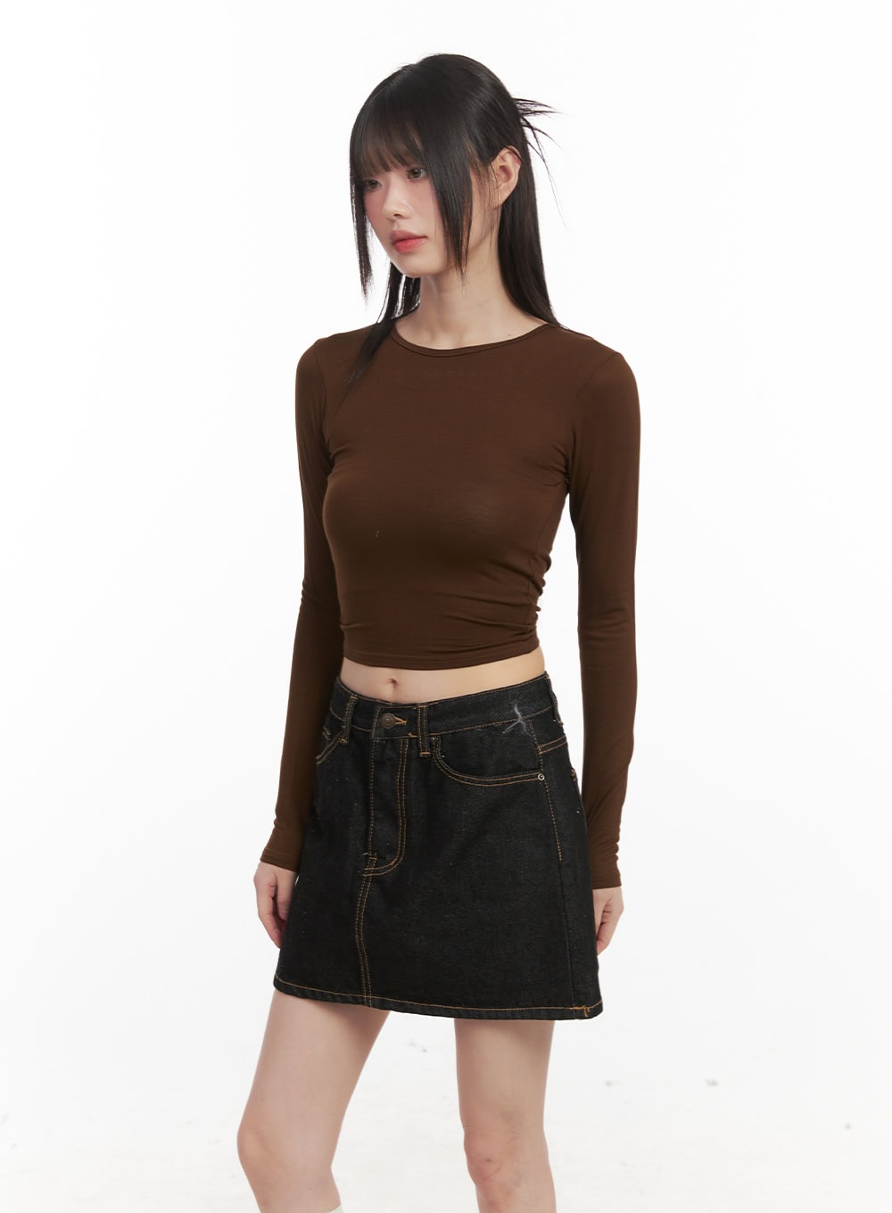 X-Strap Backless Long-Sleeve Crop Top CJ524