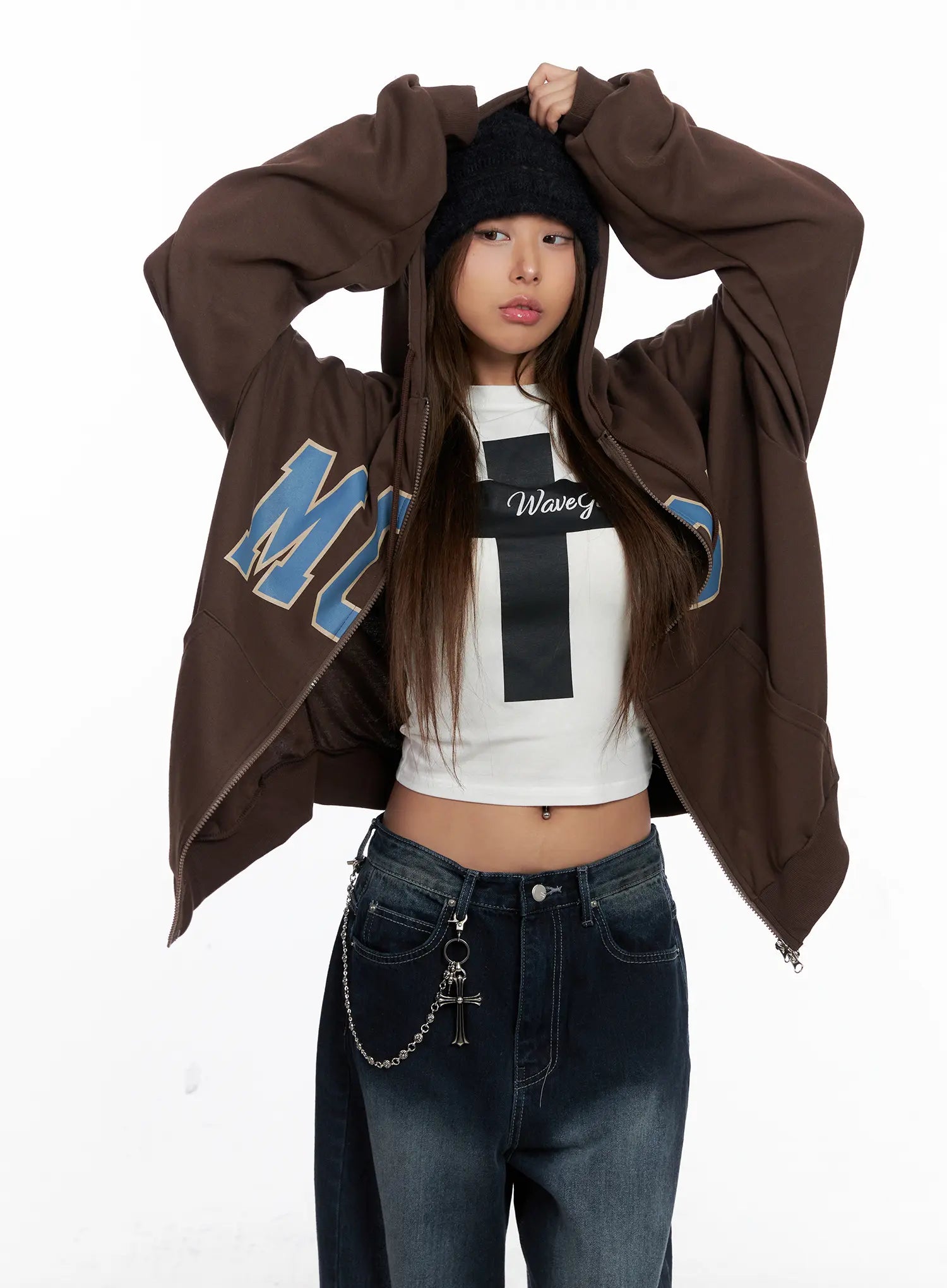 Comfort Fit Graphic Hoodie Zip-Up CS522