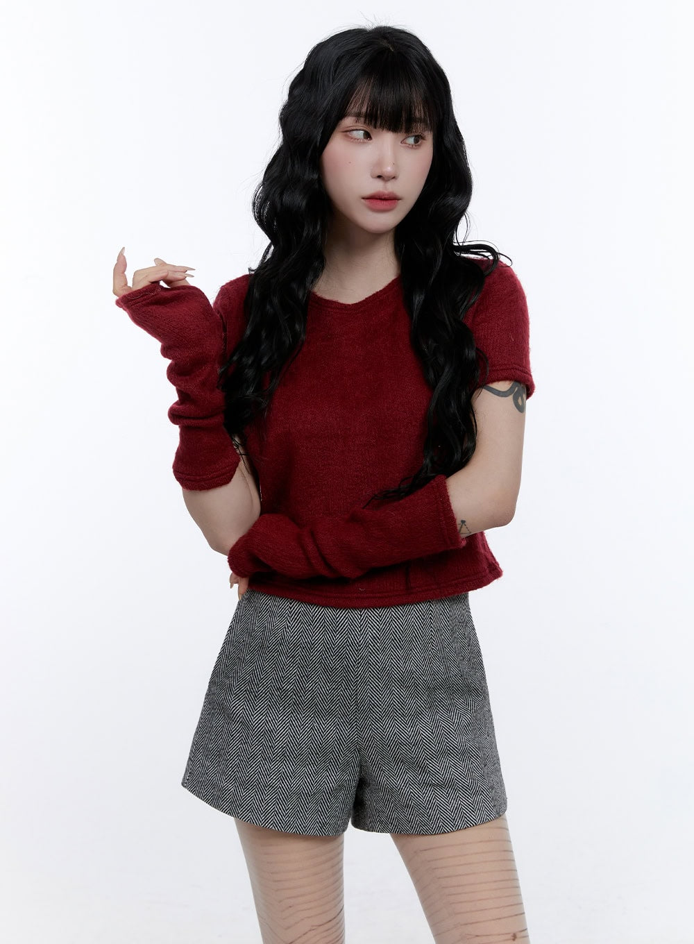 Knitted Top & Hand Warmer Set CD416