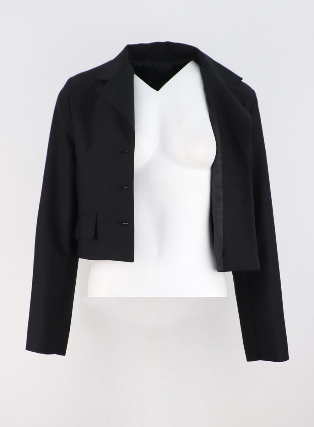Collarless Crop Blazer OS319