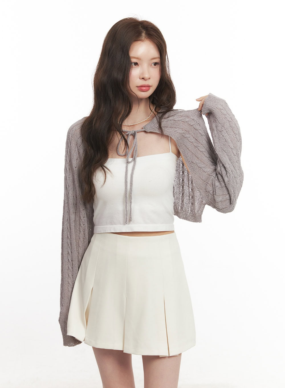 Cable Knit Bolero Cardigan CA502