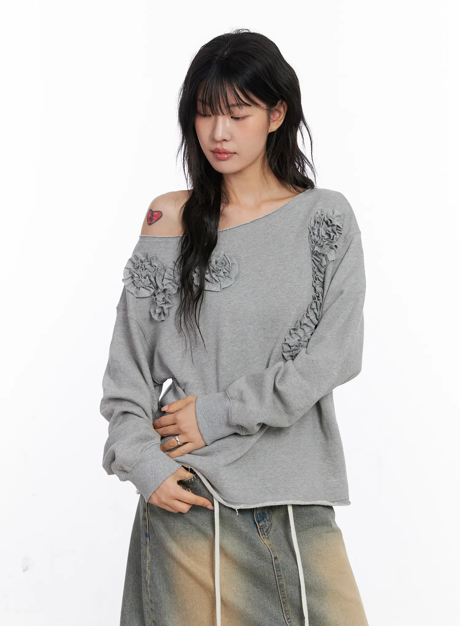 Oversized Off-Shoulder Sweatshirt CC1109