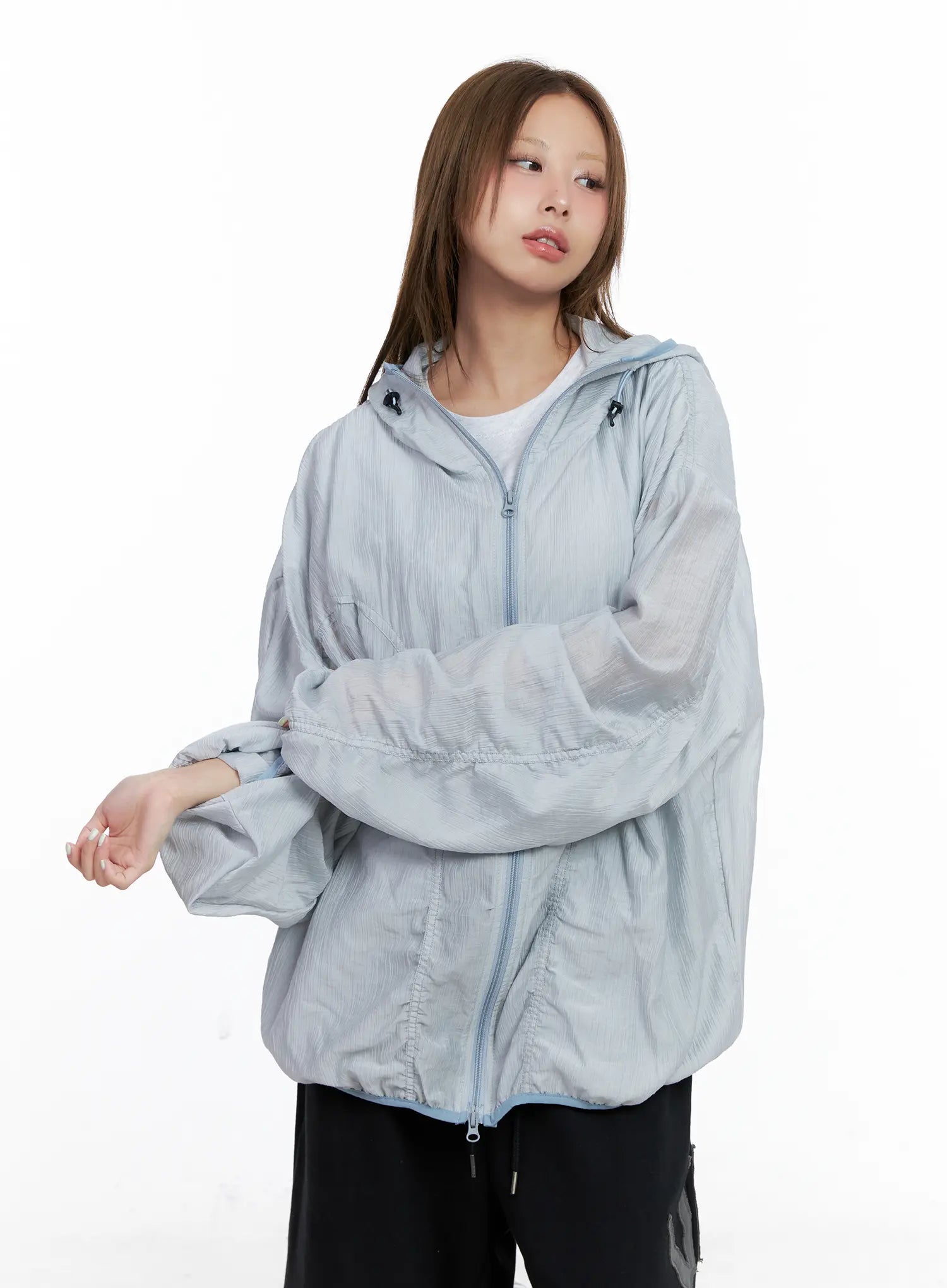 Oversized Ruched Windbreaker CL511