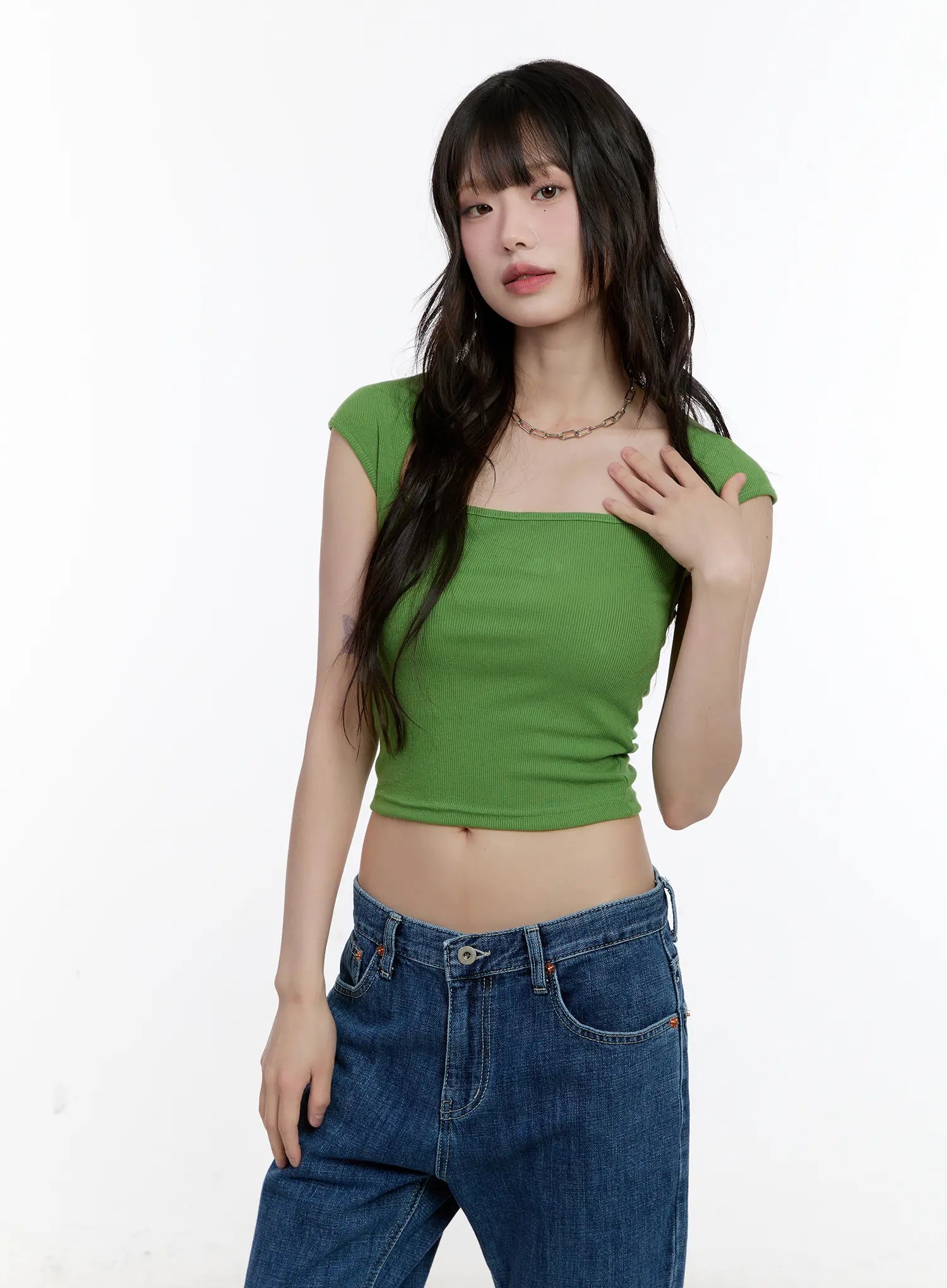 Square-Neck Fitted Top CL507
