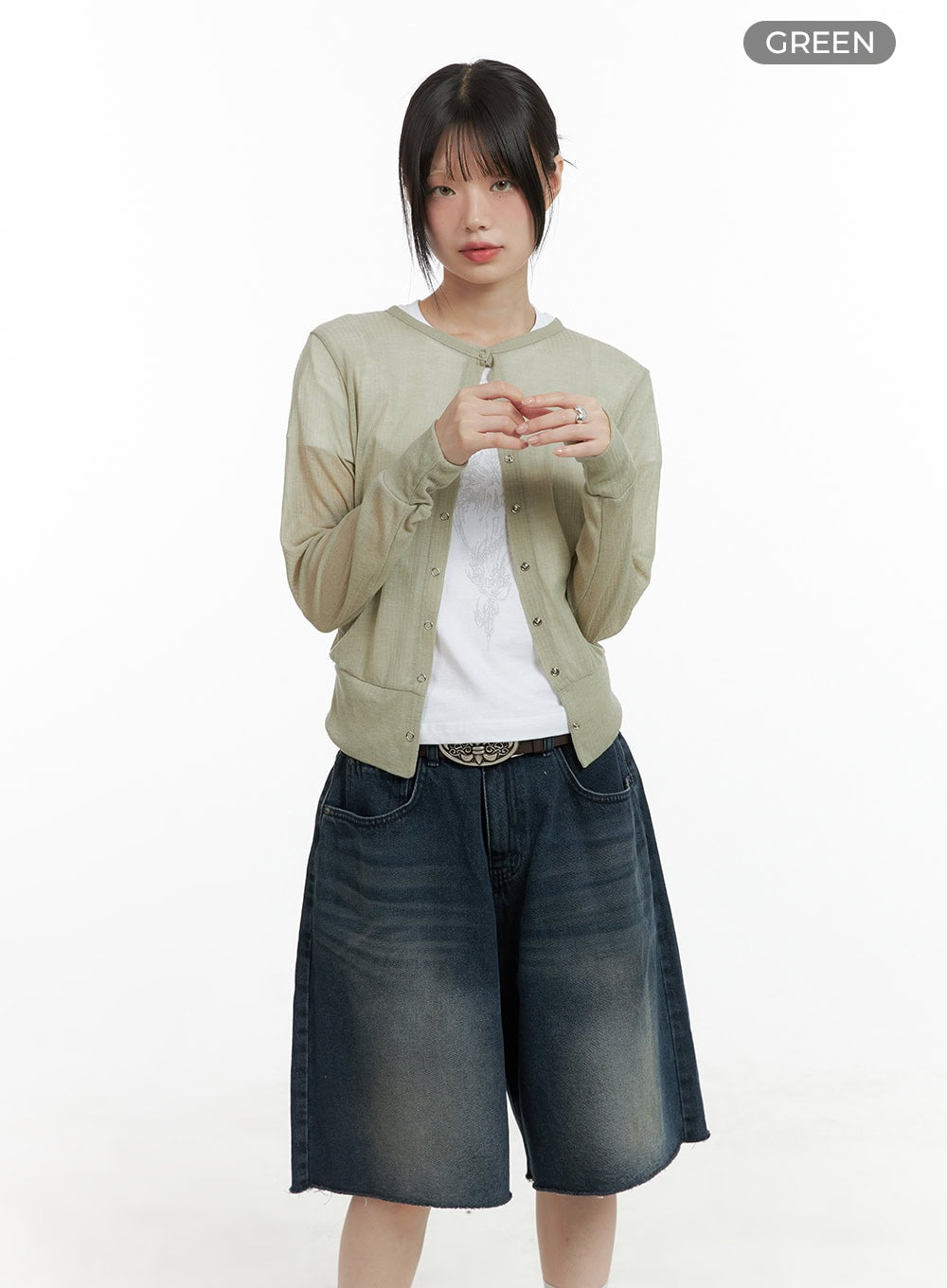 Sheer Elegance Buttoned Cardigan CL412