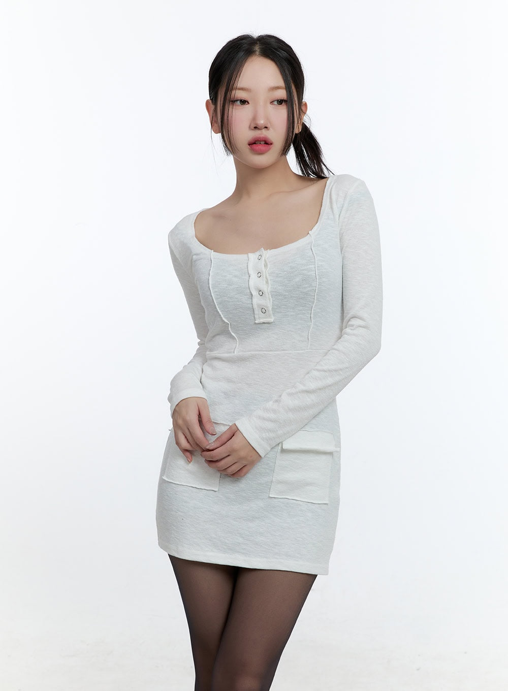 SlimFit Pocketed Mini Dress CD420
