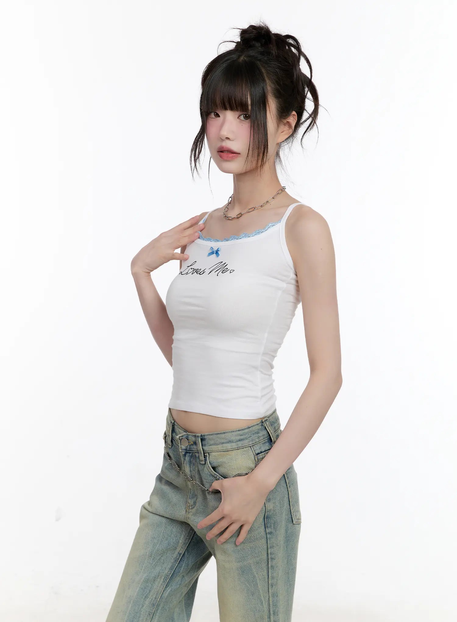 Love Lace-Trim Cami Top CL504