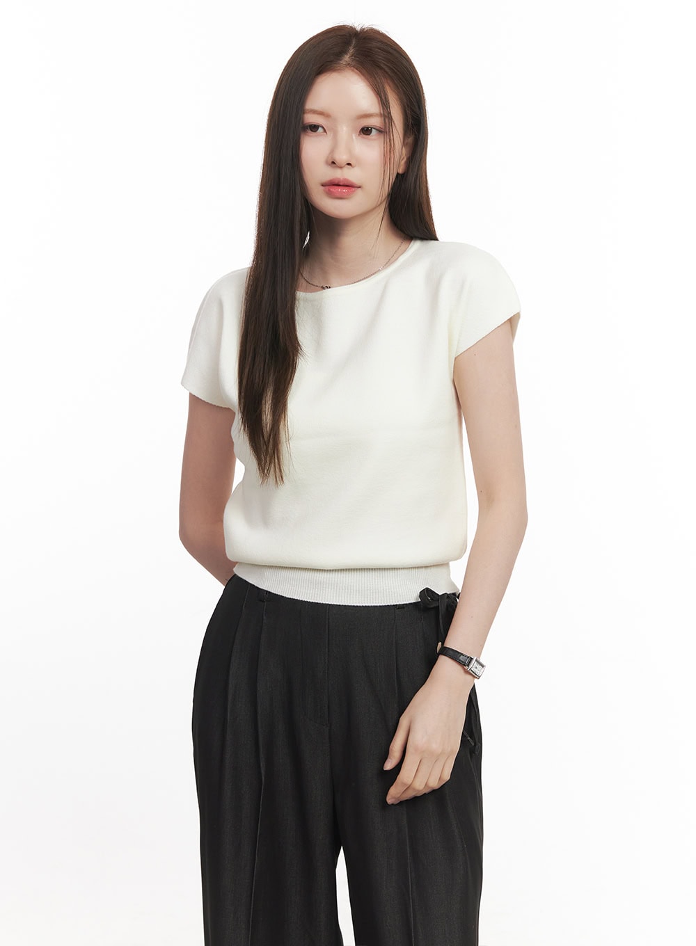 Soft-Touch Short Sleeve Sweater CA502