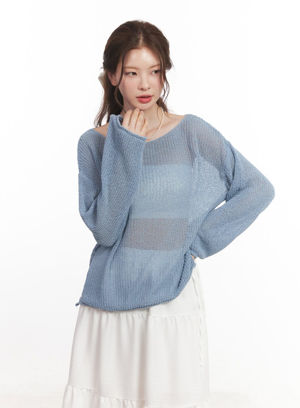 Sheer Relaxed-Fit Sweater CA502