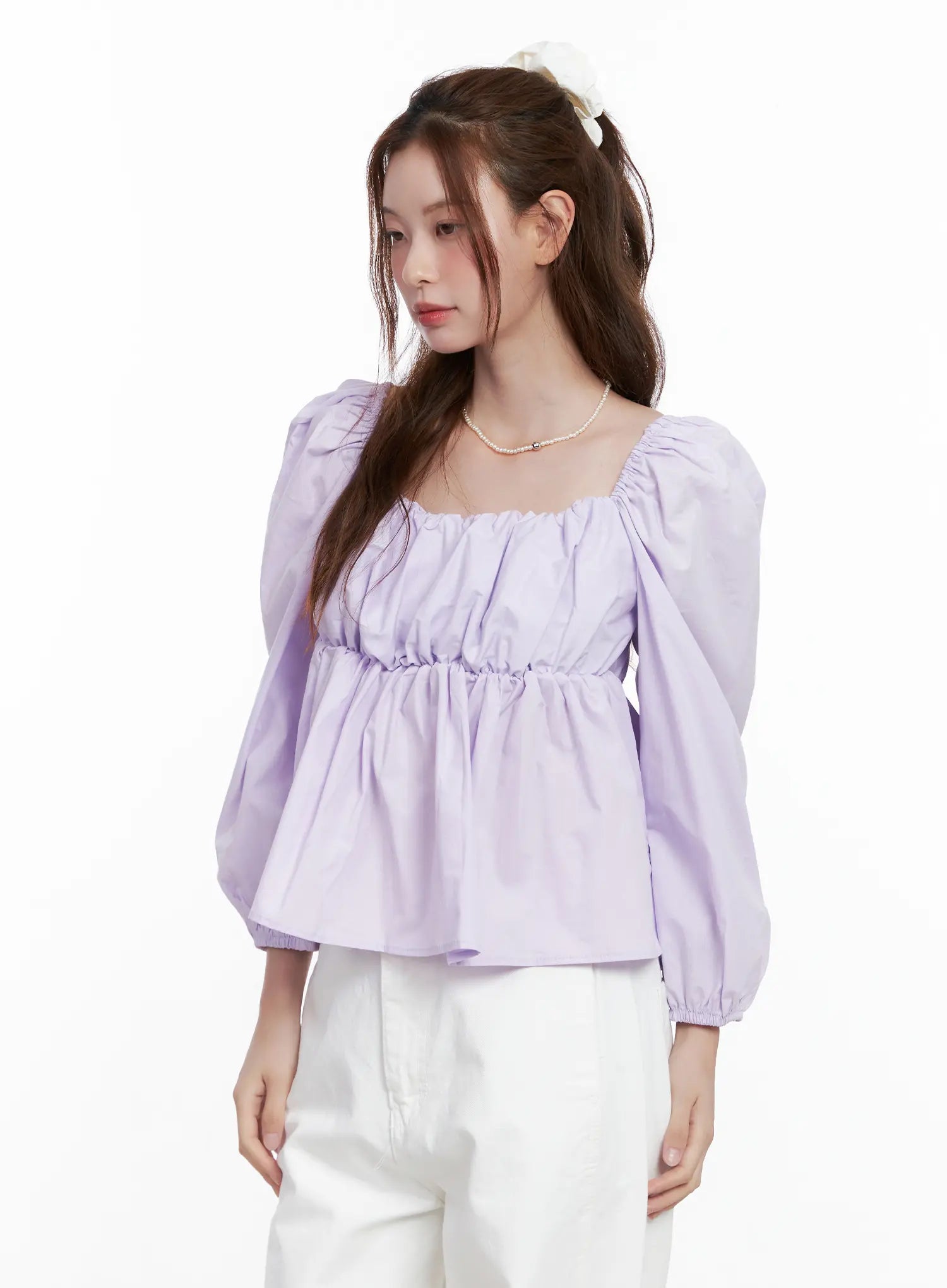 Two Way Shirred Square Neck Blouse CG520