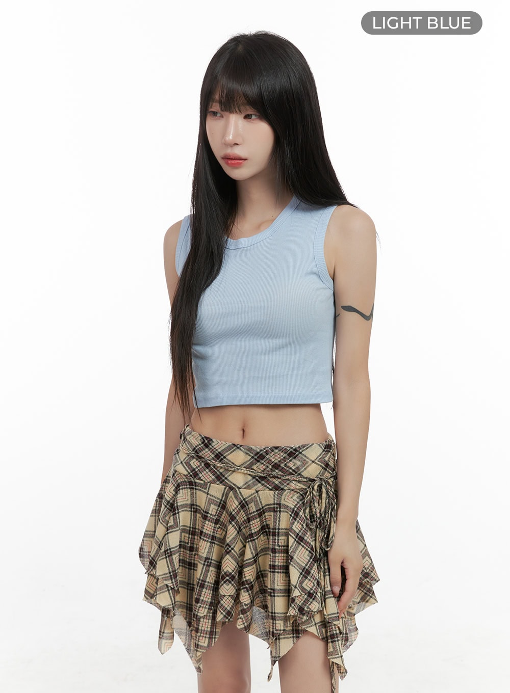 Basic Ribbed Cropped Tank Top CU13