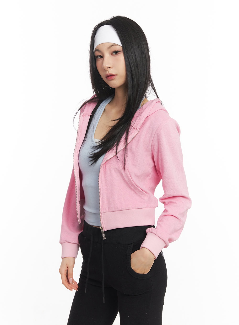 Hot Velvet Hooded Crop Jacket CA503