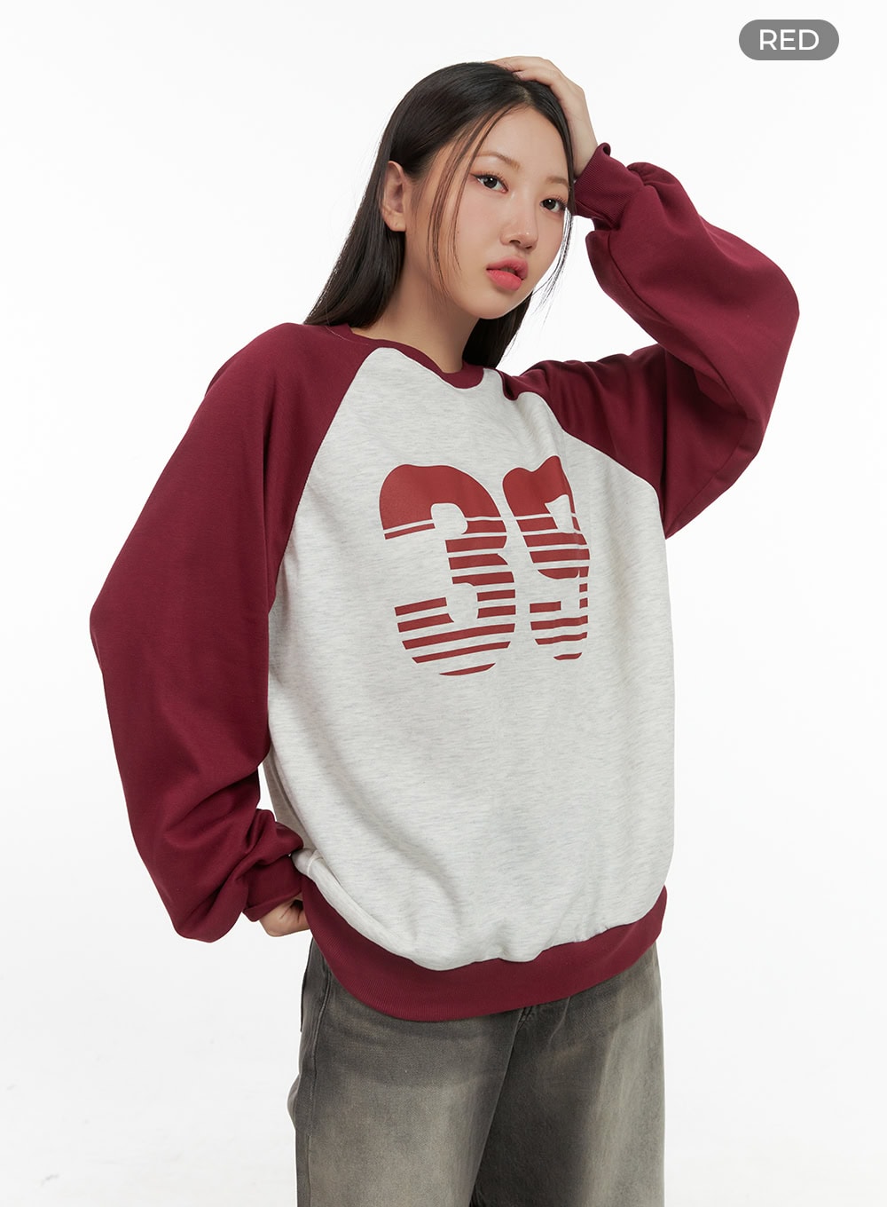 Graphic Raglan Cotton Sweatshirt CS404