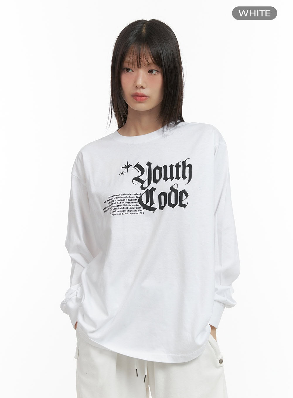 Oversized Lettering Long Sleeve Top CO410