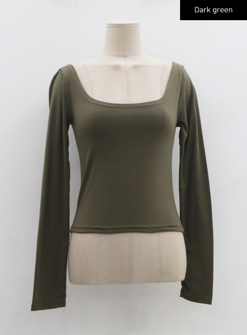 Wide U-Neck Semi Crop T-Shirt CN09