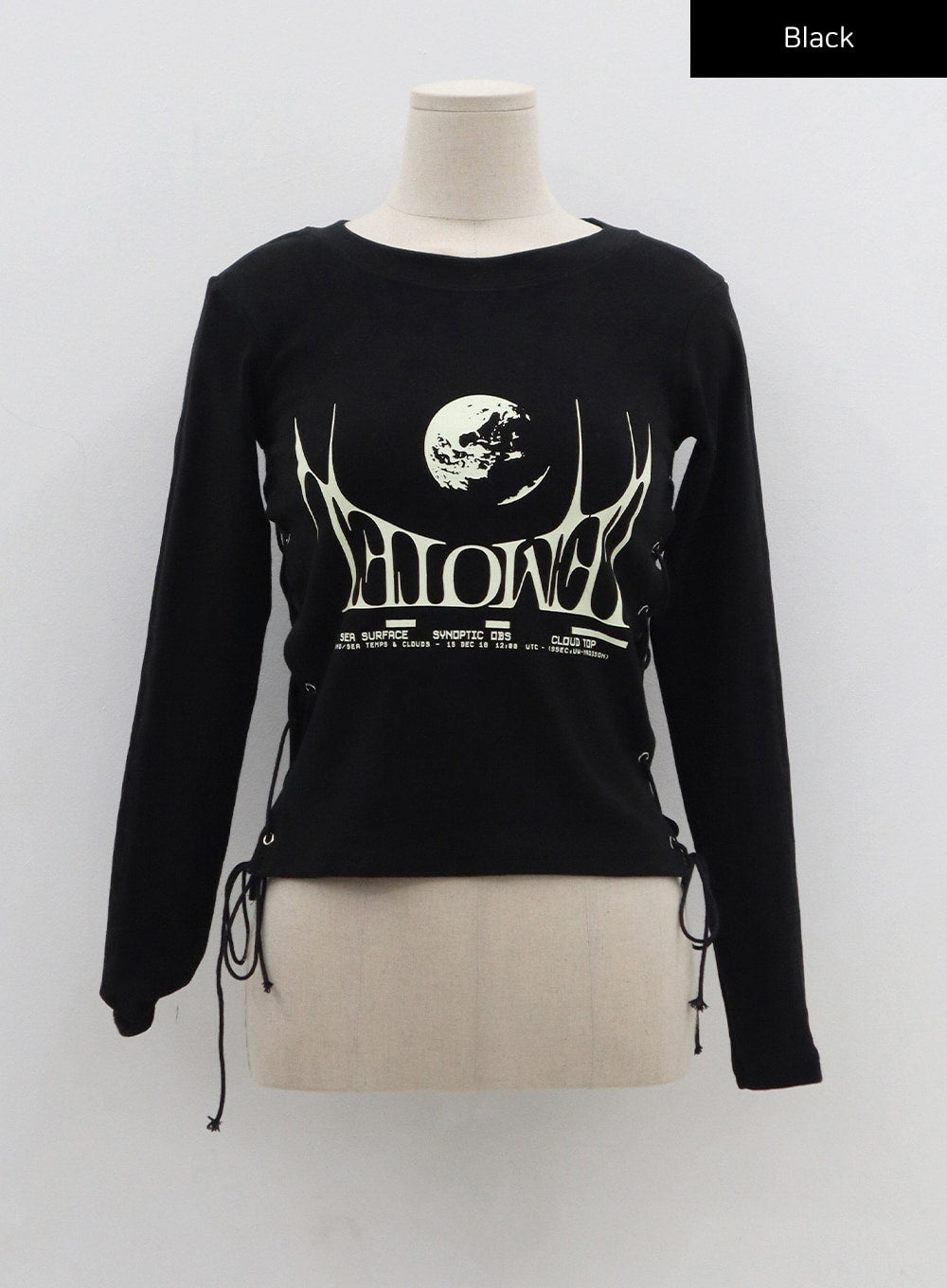 Lettering Print Side Cross Tie Top CO18