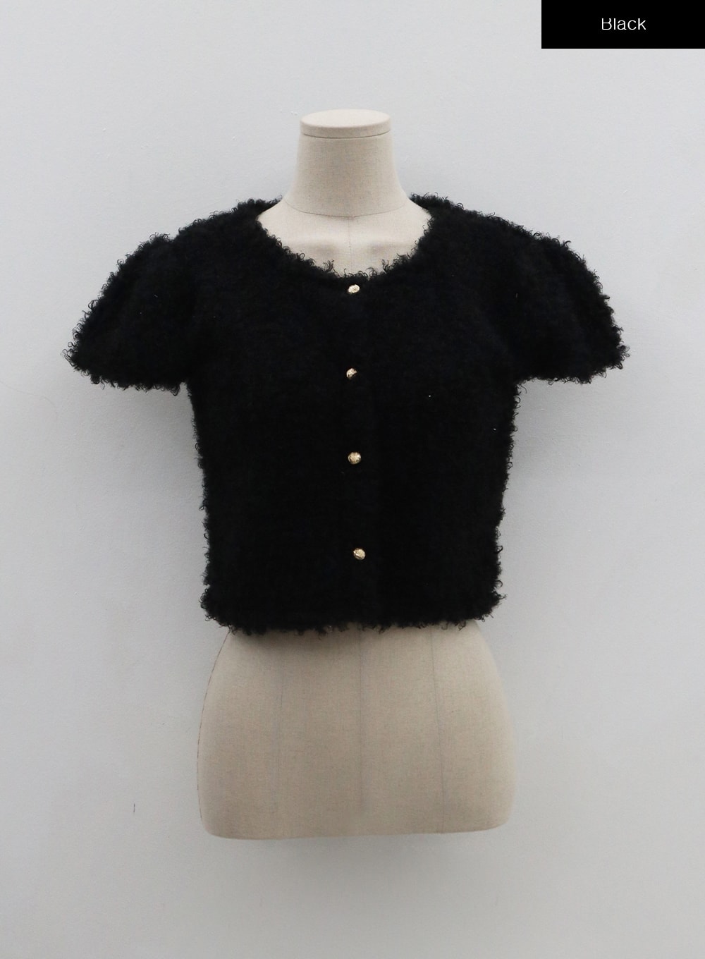 Poodle Short Sleeve Gold Button Cardigan BN02