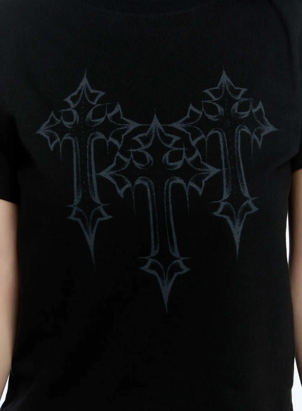 Graphic Print Semi-Crop Tee CL530