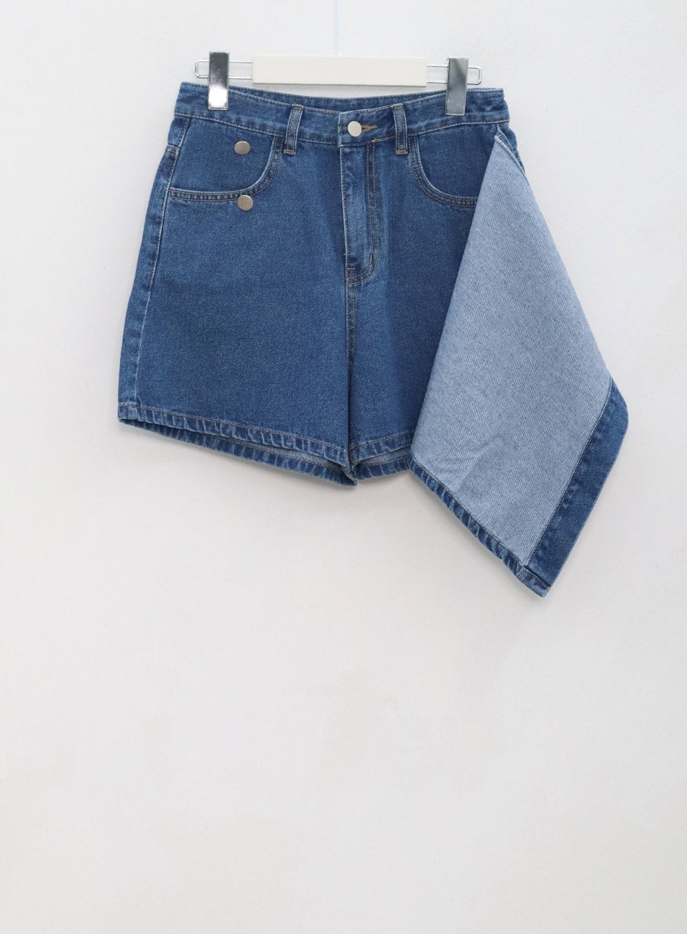 Button Wrap Cotton Denim Shorts BG25