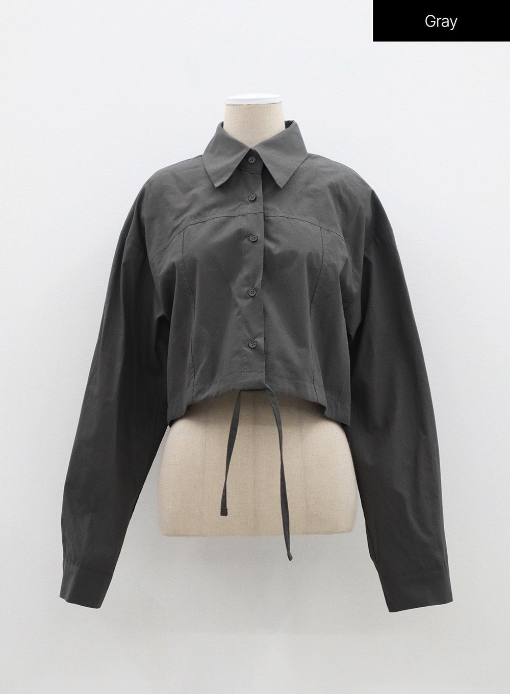 String Detail Cropped Shirt OF310