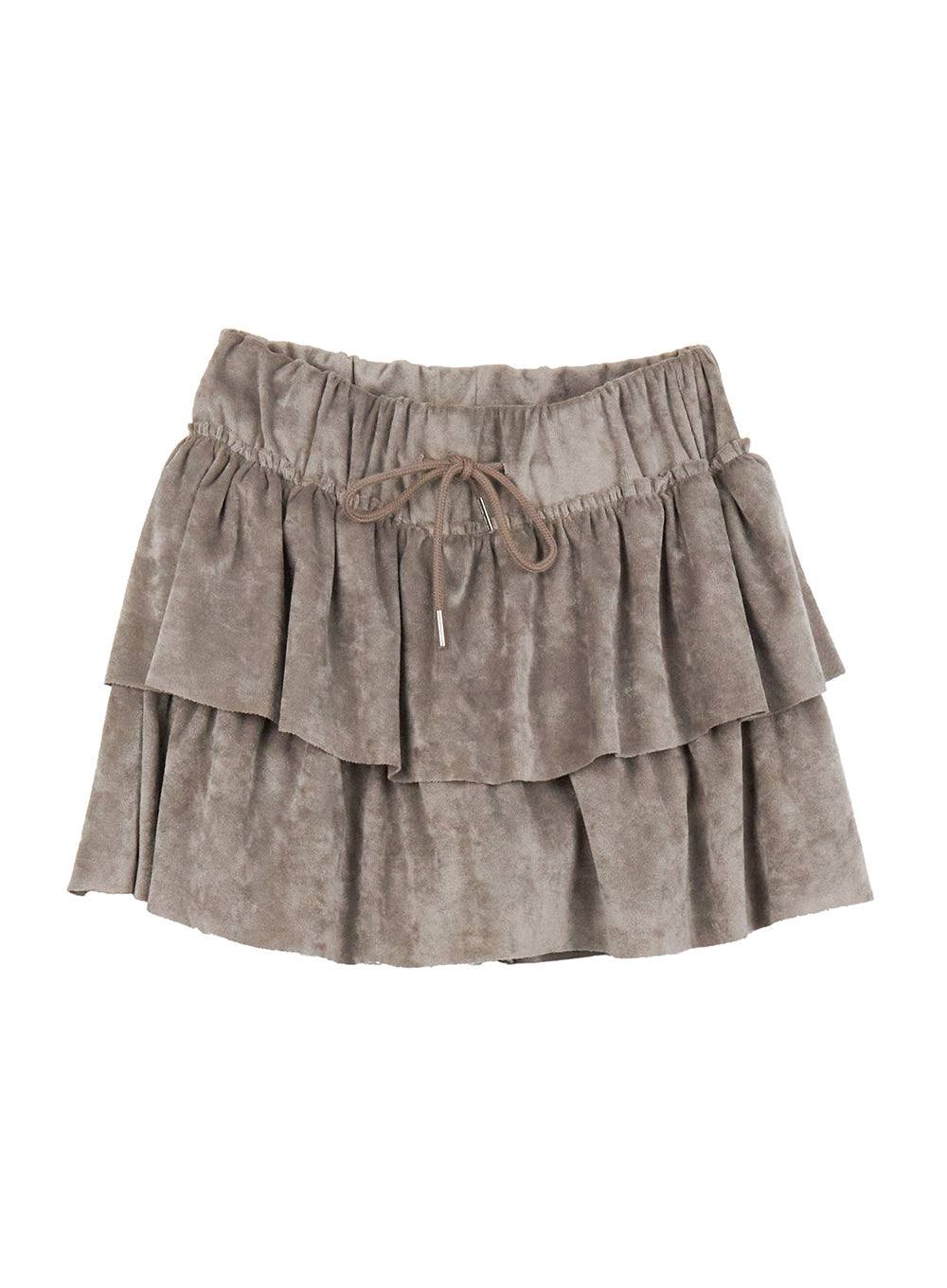 Velvet Ruffle Mini Skirt CJ508