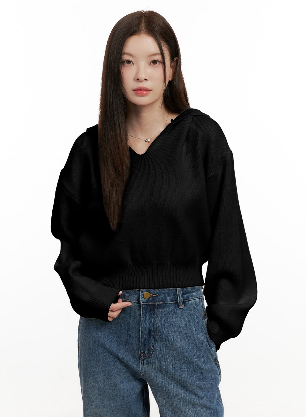 Cozy Hooded Knit Sweater ON422