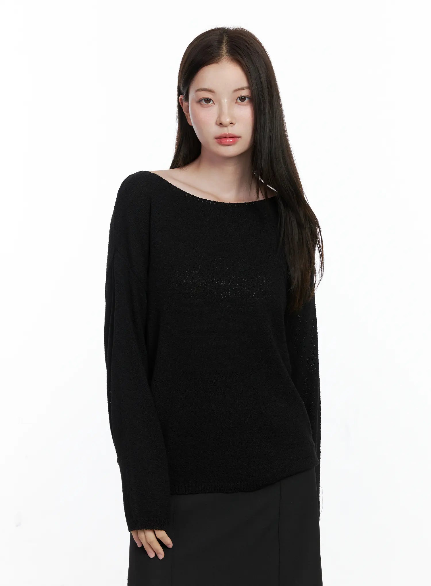 Oversized Boatneck Knit Sweater CO506