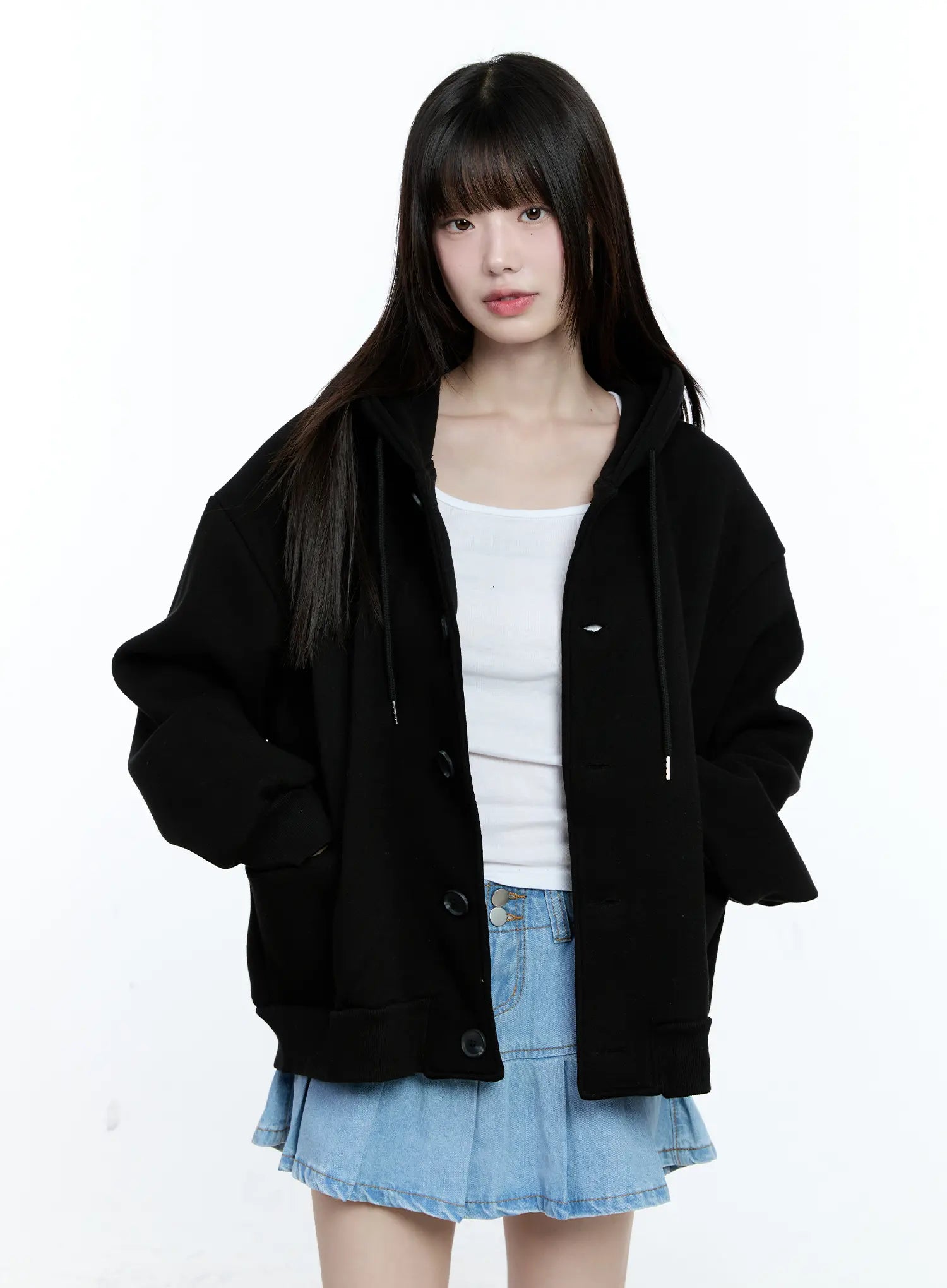 Oversized Buttoned Hoodie CG511
