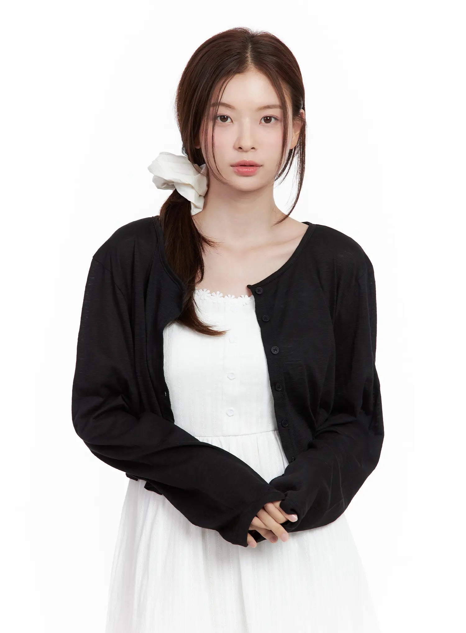 Everyday Buttoned Long-Sleeve Cardigan CL502