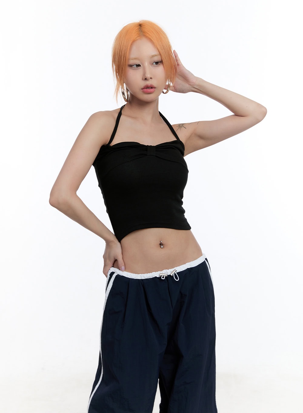 Ribbon Halter Crop Top CU502