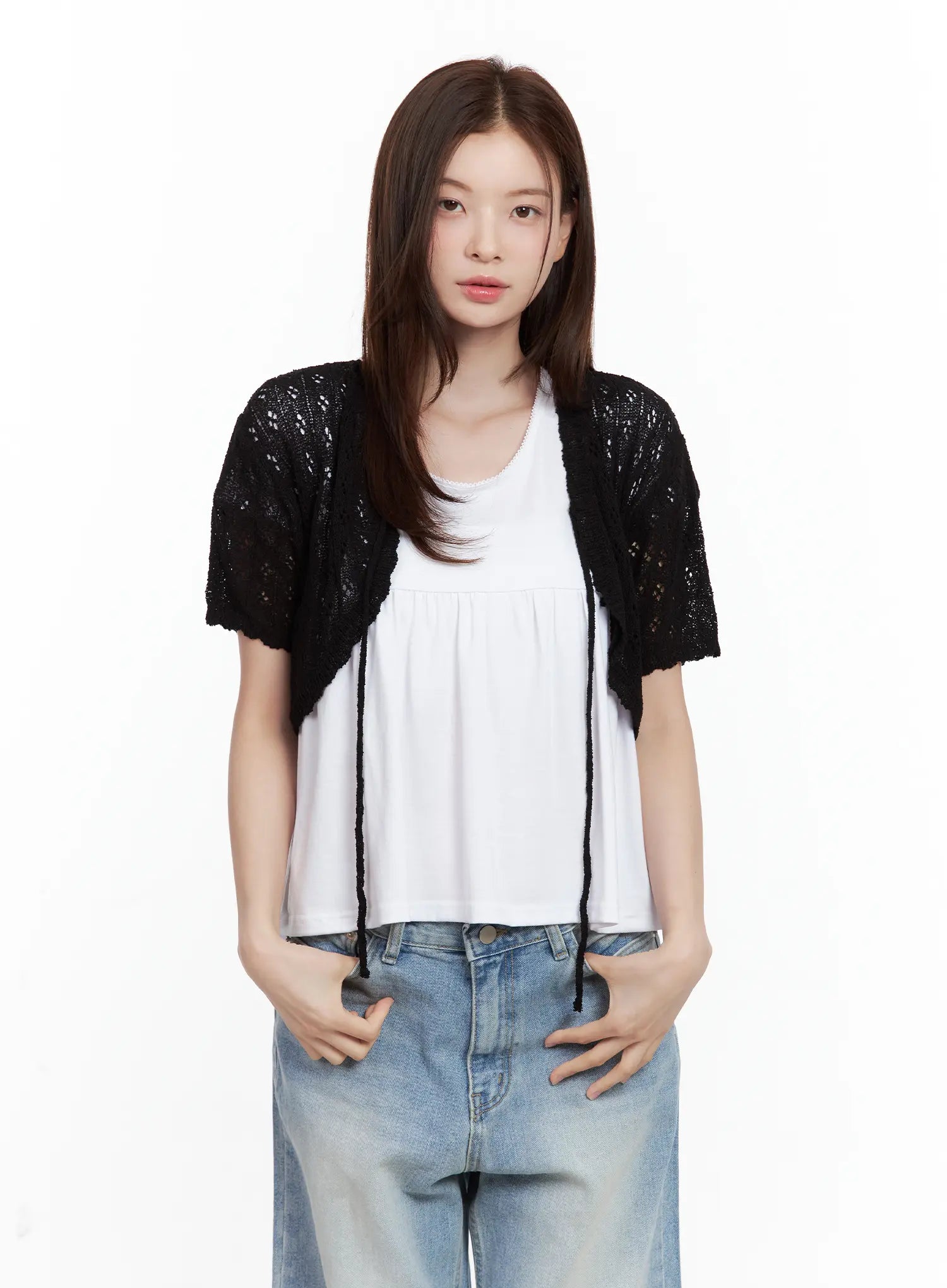 Short-Sleeve Knit Bolero CL502
