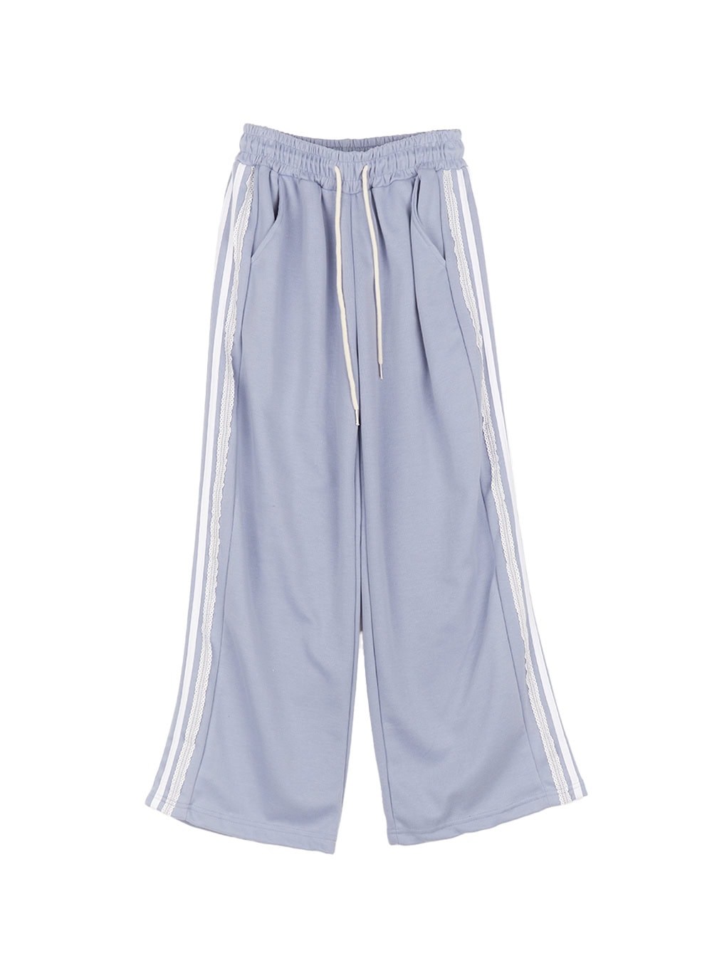 Lace Trim Striped Sweatpants CM504