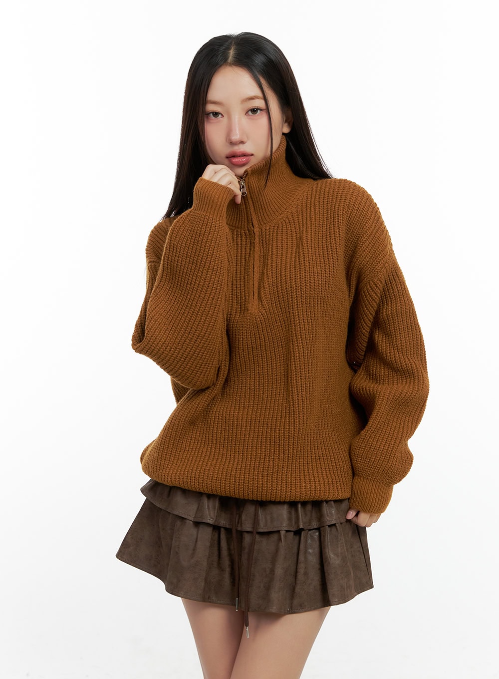 Cozy Knit Half Zip Sweater CN412
